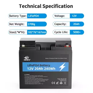 Deep Cycle 12v20ah Rechargeable Dry Charged Sealed Lead Acid Replacement Battery 12v 20ah Batteries for Electric Scooter thumbnail-1