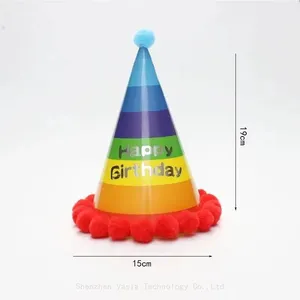 Factory Wholesale Multi-Style Birthday Hats With Plush Balls for Children & Adult Party Supplies thumbnail-3