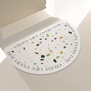 Waterstone Style Custom Printing Diatomite Stone Bath Mat for Bathroom thumbnail-5