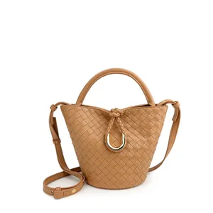 Bucket Bags Women's Totes Bags Hand Bags Designer Luxury Woven Bag Knitting Straw Bag Soft Lady Handbags New In Handmade thumbnail-2