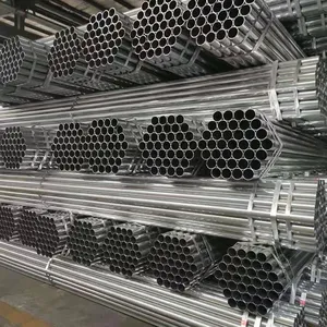 Steel Iron Pipe 10 Ft Round Galvanized Solid Pipe Oil Pipe GB ERW Plumbing Hot Dipped Galvanized Steel Pipe thumbnail-2