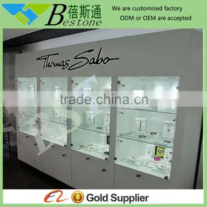 White Fashion Wooden Furniture Shelf Showcase, Jewelry Wall Showcase for Sale thumbnail-1