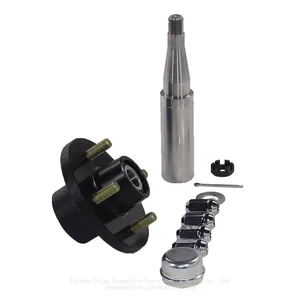 2000 Lb, 4‑Hole | Trailer Chassis Hub, Axle Spindle, Axle Assembly, Rear Axle Hub End For Towable RV, Light-Duty Trailer, Food Camping Trailer thumbnail-3