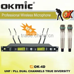 OK-4D UHF/PLL Professional Dual Channels Wireless Microphone thumbnail-1