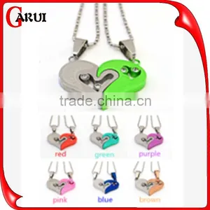 Chinese Couple Fashion Pendant Color 316l Stainless Steel Jewelry Girlfriend Heart Pendant Necklace thumbnail-1