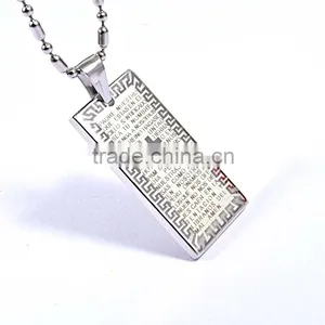 Engrave Custom 316L Steel Crossing Men Fashion Pendant Style Tag Pendant thumbnail-2
