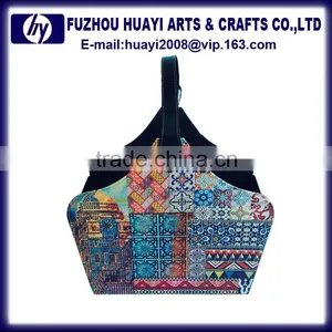 PU Leather Printing Design Photo Wooden Storage Basket Hanging Basket Chain thumbnail-4
