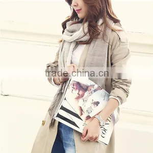 New Arrvial Korean Fashion Wrinkle Woven Striped Woman Linen Scarf Quality Choice thumbnail-3