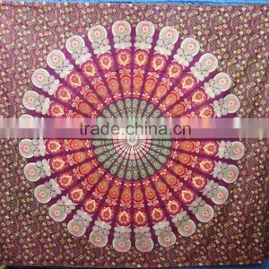 New Arrival Mandala Round Printed Bedsheet Boho Bohemian Cotton Bedspread Wall Hanging thumbnail-4