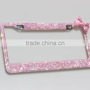 Crystal Rhinestone License Plate Frame With Custom Logo thumbnail-3