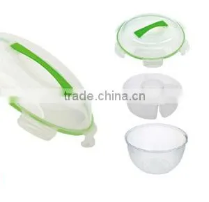 6L Plastic Salad Container With Lid, Colander,dip Bowl and Cover thumbnail-1