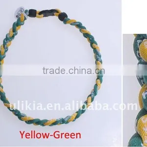 Germanium Titanium Baseball Sport Necklaces Tri-braided 22'' thumbnail-1