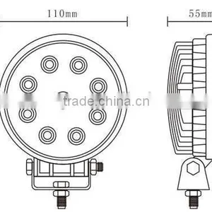 27w Round Working Lamp 30/60 Degree Spot Beam LED Work Light thumbnail-5