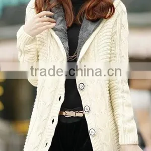 the Long Thick Velvet Warm Loose Korean Style Cardigan thumbnail-4