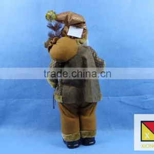 ]Natural Country Brown Standing Santa Claus Christmas Figure With Gift Bag thumbnail-3