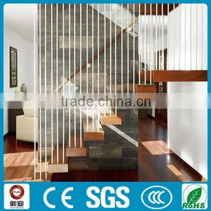 Straight Oak Wood Tread Floating Indoor Staircase Design thumbnail-1