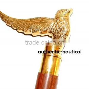 NAUTICAL BRASS BIRD HANDLE WALKING CANES-DECORATIVE WALKING CANES-DESIGNER WALKING CANES Wk1168 thumbnail-3