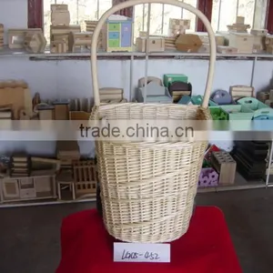 White Wicker Handmade Round Flowers Fruits Bread Picnic Gift Basket Cheap Wicker Basket Quality Choice thumbnail-5
