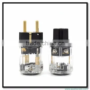 OEM/ODM Gold Plated EU Schuko Mains Power Plug + IEC Connector Audio thumbnail-3