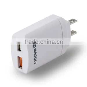 Quick Charge 3.0 Daul USB Wall Charger, USB Travel Charger, Travel Charger White thumbnail-2