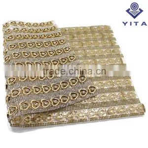 Glue Back Crystal Hot Fix Rhinestone Mesh Sheet Trimming for Shoe and Cloth thumbnail-1