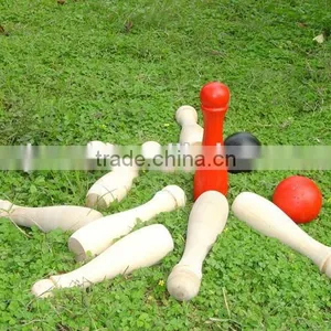 Skittle Outdoor Game Set,yard Game Wooden Bowling Pins,sport Toy Bowling thumbnail-2