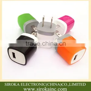Mobile Phone Accessories US Plug 1A/1.5A USB Travel Charger Customized Colors USB Wall Charger for IPhone IPad Table PC thumbnail-5