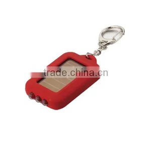 Advertising Personalized Solar Rechargeable PVC LED Flashlight Keychain thumbnail-3