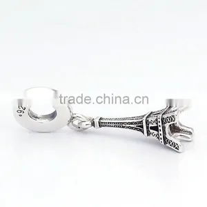 Eiffel Charm Bracelet Plated in 925 Sterling Silver Charm Wholesale thumbnail-3