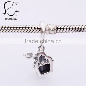 Pink Enamel Winnower Wish Bead Bracelet With Charm thumbnail-3
