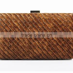 Fashion Evening Bag and Purse PU Leather Hard Case Clutch Organza Bag and Lady Handbag thumbnail-2