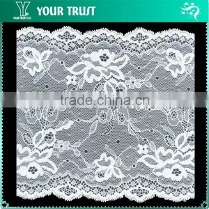 Width 16.0 Centimeter White Stretch Trimming Spandex Jacquard Elastic Lace thumbnail-1