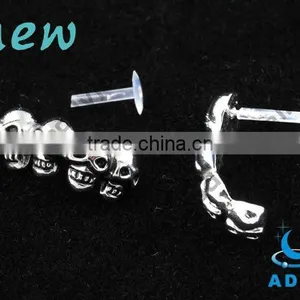 Acrylic Bar Ear Cartilage Plugs Jewelry With cz Stones thumbnail-1