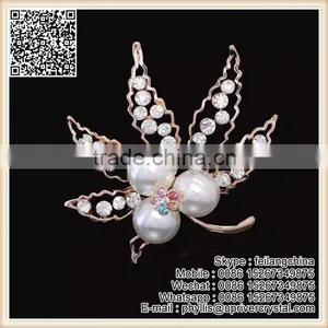 Rhinestone Crystal Wedding Bridal Bouquet Flower Corsage Brooch thumbnail-5