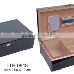 75CT Black Cigar Case Wooden thumbnail-1