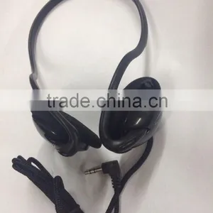 Cheap Good Quality Disposable Neckband Headphone With Braided Wire thumbnail-3