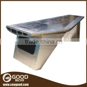 Aluminum Metal Rivets Wing Aviator Desk Vintage Aluminium Desk thumbnail-1