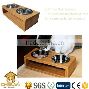Solid Bamboo Hotselling Dog Bowl,Pet Diner, Pet Feeder for Indoor Using thumbnail-1