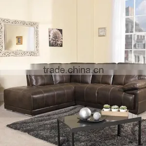 Corner Genuine Leather Sofa Set Modern Brown Sofas and L Shaped Sofa Cover thumbnail-2