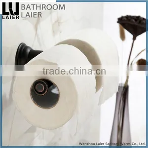Furniture Double Posts Zinc Alloy ORB Finishing Bathroom Accessories Wall Mounted Toilet Paper Holder thumbnail-2
