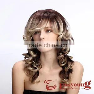 Wholesale Fake Curly Hair Dye Omber Color Hair Wigs for Women thumbnail-1