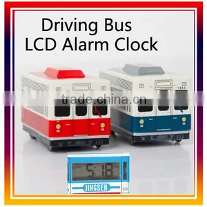 2016 New Products Alarm Clock Smart Creative Auto Bus Alarm Clock ,Driving Car LCD Alarm Clock thumbnail-1