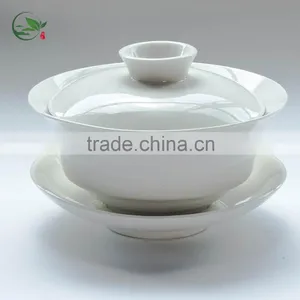 Popular Teaware Medium White Ceramic Tea Cup 120cc Gaiwan thumbnail-1