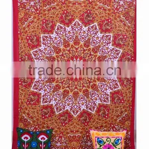 Tapestry Twin Bedspread Cotton Printed Single Dorm Bed Cover Manufacturing Tapestries India Exporter Wall Decor thumbnail-4