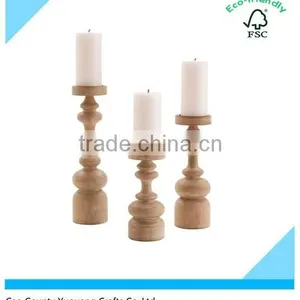 Wood Pillar Holder Wooden Candle Holder Wooden Candle Lantern thumbnail-1