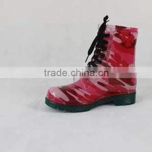 2016 Women Fashion Cheap Martens Plastic PVC Rain Boots With Shoelace thumbnail-6