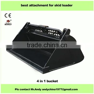 Skid Steer Loader Attachment 4 in 1 Bucket (skid Loader Attachment,bobat Attachment,attachment) thumbnail-1