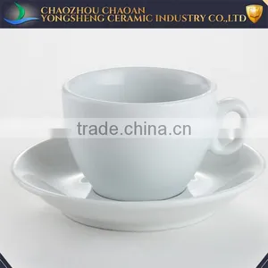 White Porcelain Bulk Tea Cup and Saucer Sets With CE/BSCI/SEDEX Certifications thumbnail-1