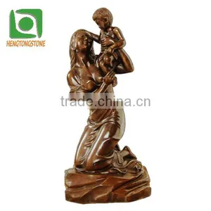 Outdoor Bronze Mother Sculpture With Baby thumbnail-1