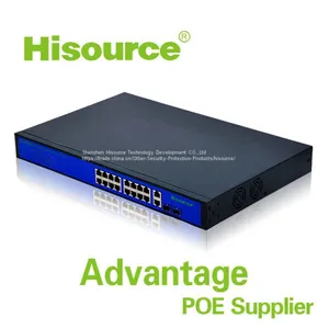 Hot Sale Hisource 16 Port Gigabit Network Switch 10/100/1000Mpbs Ethernet Smart POE Switch thumbnail-1